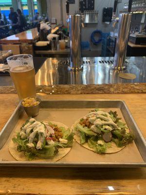 Chickpea tacos and pale ale