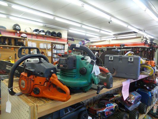 Chain saws and blowers