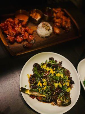 Korean fried chicken and drunken noodles