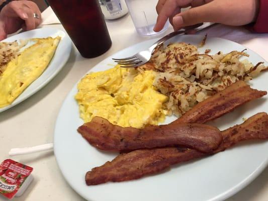 Real bacon and home made hash brown