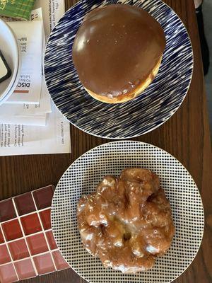 Boston cream and apple fritter