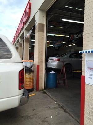 Getting tire service