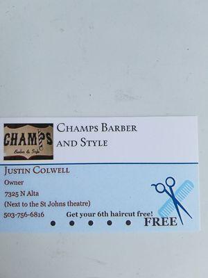 Champs business/punch card