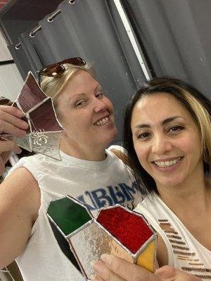 Jackie and I at an artistic glass studio