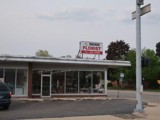 Corner storefront.