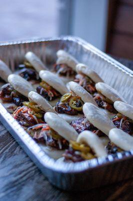 Saucy Oakland Catering - half and full trays available - pork belly steamed buns