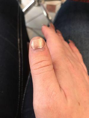 This nail broke two weeks ago and it was a day after getting them done here....