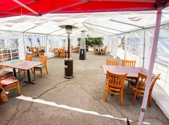 Large outdoor dining area