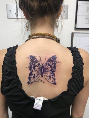 Beautiful butterfly on my very good client and friend Paige!