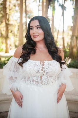 Plus size romantic wedding dress