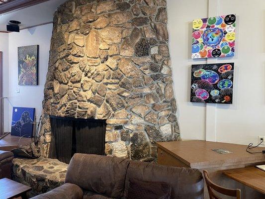 Fireplace and art