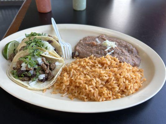 Steak taco plate