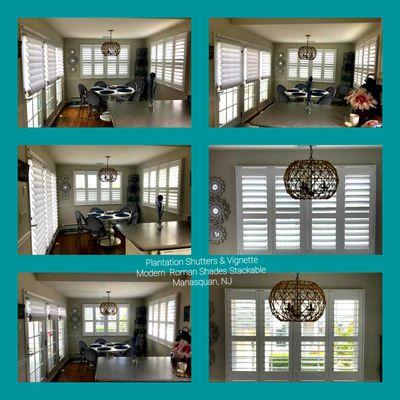 Plantation Shutters & Vignette Modern Roman Shades - Manasquan, NJ Project