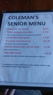 Senior Menu (2017)