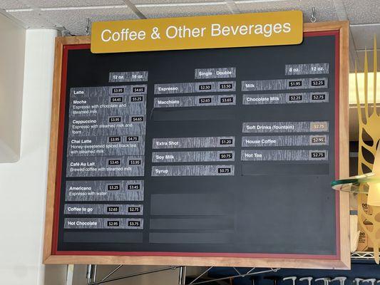 Coffee Menu