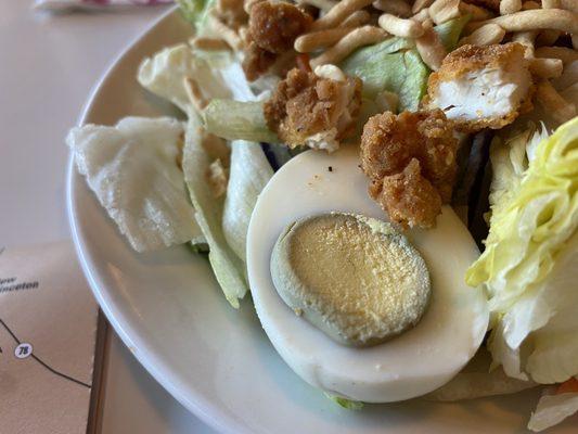 A very over boiled egg, but the salad was good.  Egg sat on a separate plate of shame after this photo.