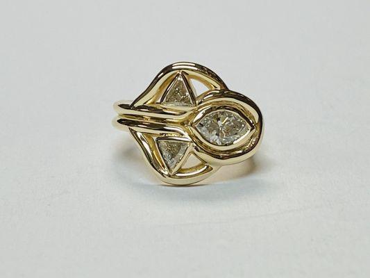 Custom ring using customers diamonds