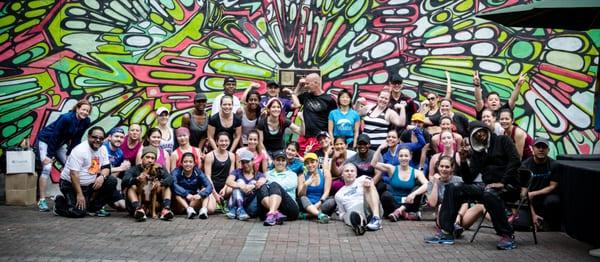 Runstreet Street Art Run group shot in Little Italy, NYC.