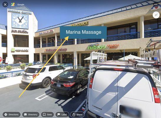 Our new location is 4280 Lincoln Blvd. (cnr. Maxella) Marina del Rey. Still waiting on our new sign (current sign says 'Marico MASSAGE.'