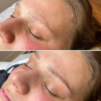 Microbladed natural brows