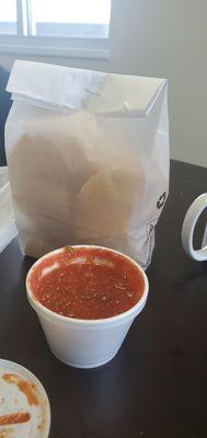 Lunch combos come with a side of salsa and bag of chips! Sooo good!