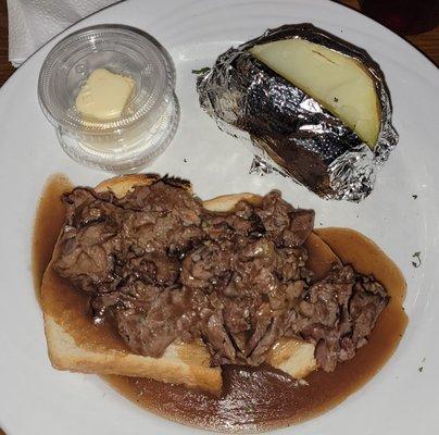 Hot Roast Beef with baked potato