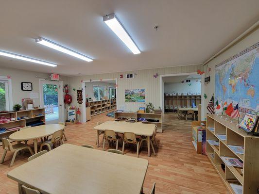 Our classrooms are carefully prepared by the teachers with specialized Montessori materials. Children learn at their own pace.