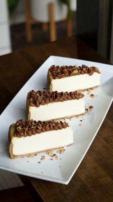 Hazelnut Delight Cheesecake for this month. Our cheesecakes rotate so try it before it's gone!