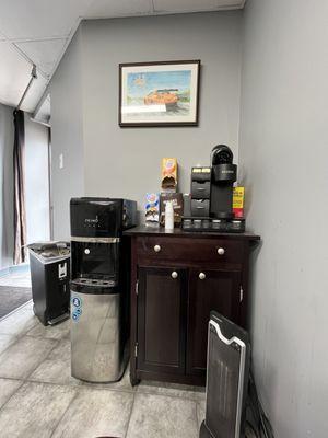 Water and coffee area