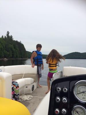 View from the boat at Harriman lake