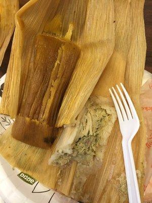 Up close n personal of tamales hmmm Rico!!!