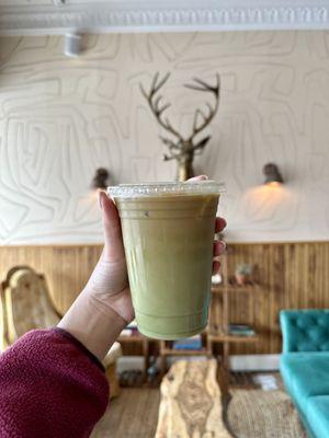 the juice truck latte w/ pistachio almond milk ($7.25)