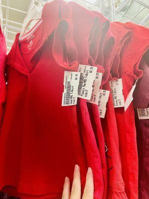 Used red polo priced at $6.50