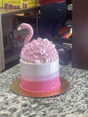 Flamingo themed smash cake