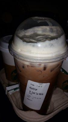 This is my Iced Tuxedo Mocha from Starbucks.  Nothing like the picture and details on their page. Disappointed.