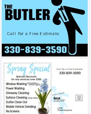 THE BUTLER CALL TODAY , SPRING & SUMMER SPECIALS