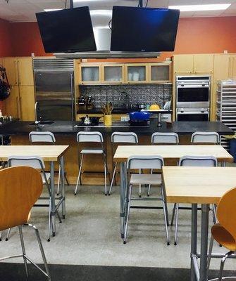 Classes are held in a fully equipped demo kitchen