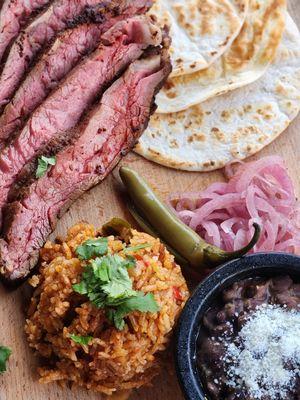 Saturday Mexican Night: Carne Asada, black beans, spanish rice