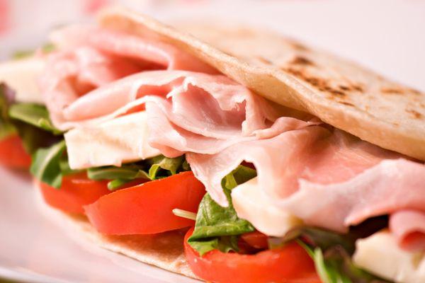 Our Parma Piadina with freshly sliced ham