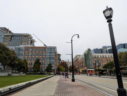 Photo on bridge facing east towards Georgia Tech Technology Square and the Accenture offices. Sunday, November 10, 2024.