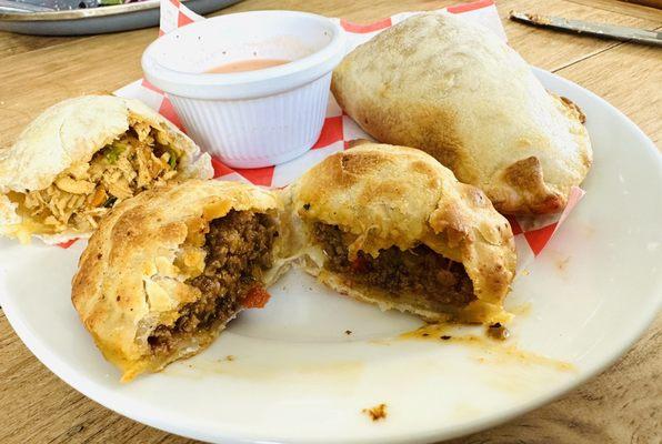 Chicken and beef empanadas