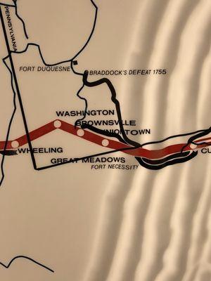 Map of national road in Western PA