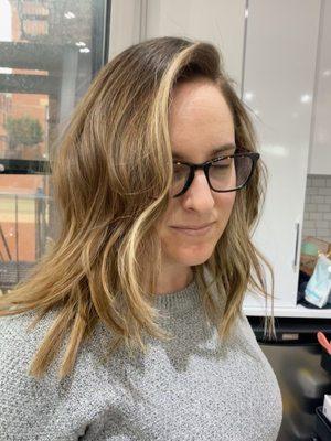 Partial balayage and haircut