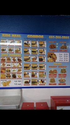 Frosty king menu