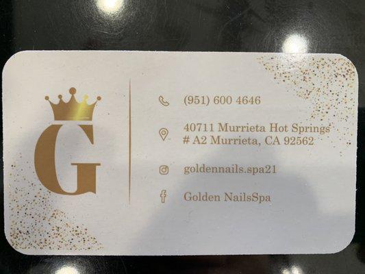 Golden Nails & Spa

 40711 Murrieta Hot Springs Rd A2, Murrieta, CA 92562

(951) 600-4646