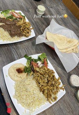 Mixed Grilled Platter and Chicken Shawarma Platter