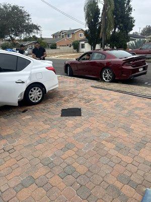 Car wash in progress