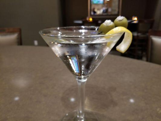 Blue Cheese stuffed olive Martini