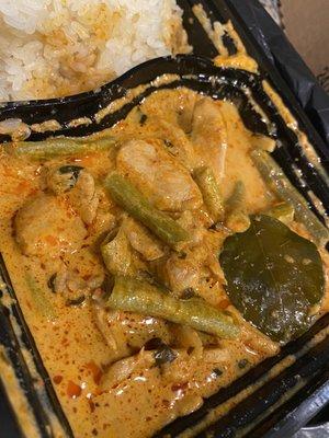 Red curry with sticky rice