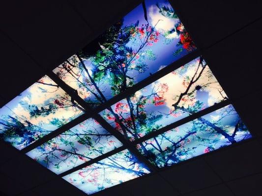 Cool ceiling in the PET scan room